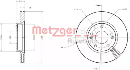 Тормозной диск METZGER 6110076