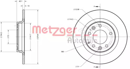 Тормозной диск METZGER 6110077