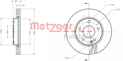 Тормозной диск METZGER 6110089