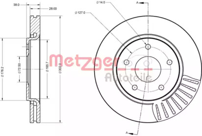 Тормозной диск METZGER 6110090