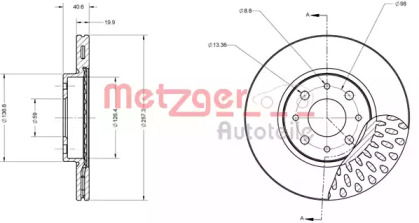 Тормозной диск METZGER 6110091