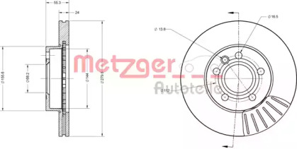 Тормозной диск METZGER 6110093