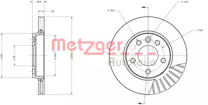 Тормозной диск METZGER 6110096