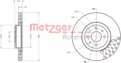 Тормозной диск METZGER 6110098