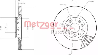 Тормозной диск METZGER 6110100