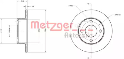 Тормозной диск METZGER 6110106