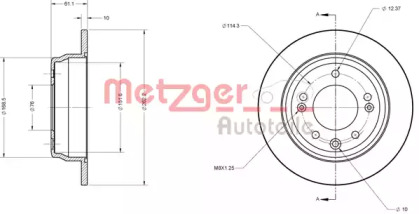 Тормозной диск METZGER 6110107