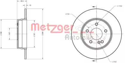 Тормозной диск METZGER 6110115