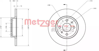 Тормозной диск METZGER 6110124