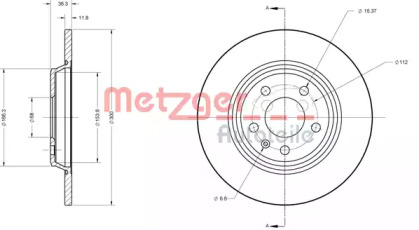 Тормозной диск METZGER 6110125