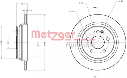 Тормозной диск METZGER 6110126