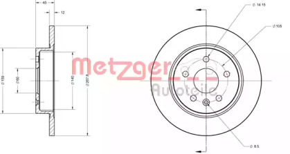 Тормозной диск METZGER 6110130