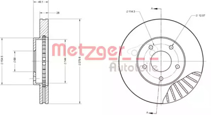 Тормозной диск METZGER 6110132