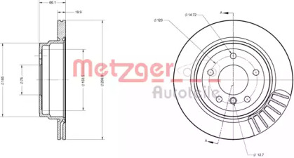 Тормозной диск METZGER 6110133