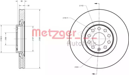 Тормозной диск METZGER 6110134