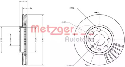 Тормозной диск METZGER 6110145