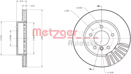 Тормозной диск METZGER 6110149