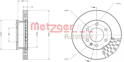 Тормозной диск METZGER 6110151