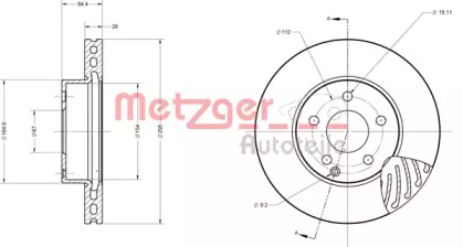 Тормозной диск METZGER 6110153