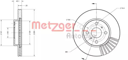 Тормозной диск METZGER 6110154