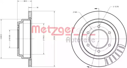 Тормозной диск METZGER 6110158