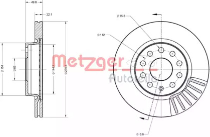 Тормозной диск METZGER 6110161