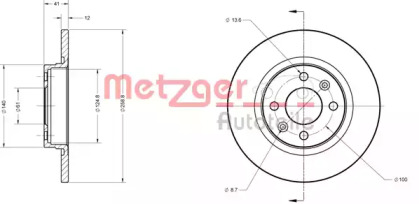 Тормозной диск METZGER 6110170