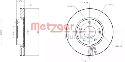 Тормозной диск METZGER 6110175