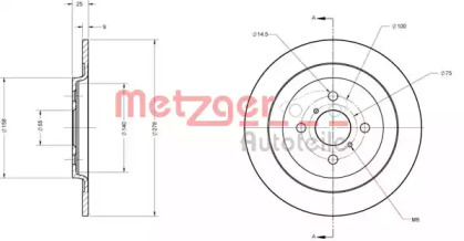 Тормозной диск METZGER 6110181