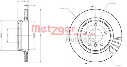 Тормозной диск METZGER 6110182