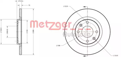 Тормозной диск METZGER 6110185