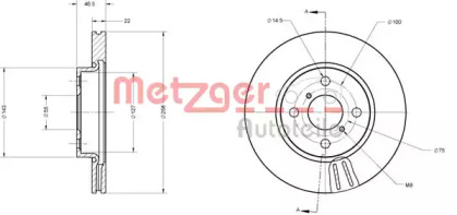 Тормозной диск METZGER 6110187