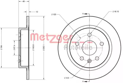 Тормозной диск METZGER 6110188