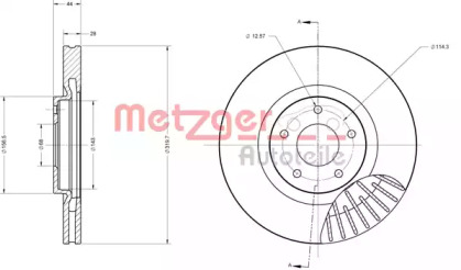 Тормозной диск METZGER 6110189