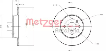 Тормозной диск METZGER 6110192