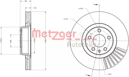 Тормозной диск METZGER 6110195