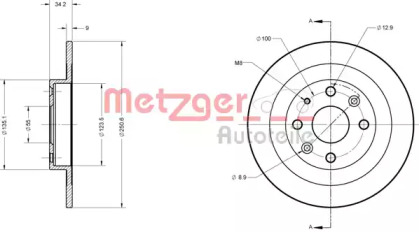 Тормозной диск METZGER 6110211