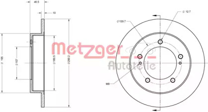 Тормозной диск METZGER 6110219