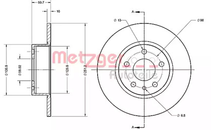 Тормозной диск METZGER 6110227