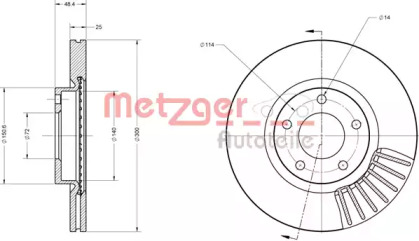 Тормозной диск METZGER 6110229