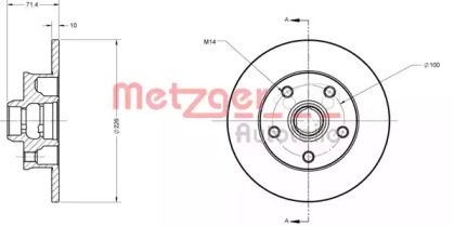 Тормозной диск METZGER 6110232