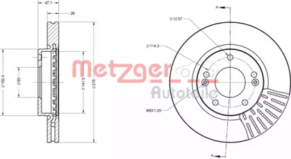 Тормозной диск METZGER 6110235