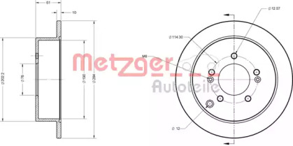 Тормозной диск METZGER 6110236