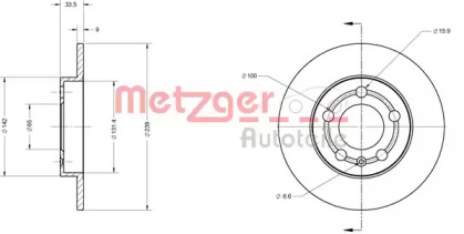 Тормозной диск METZGER 6110241