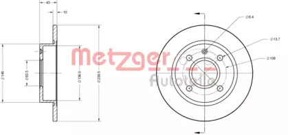 Тормозной диск METZGER 6110243