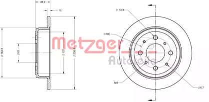 Тормозной диск METZGER 6110244