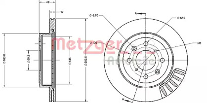 Тормозной диск METZGER 6110245