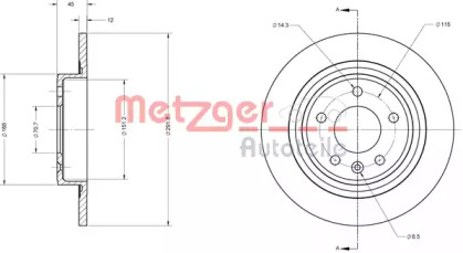 Тормозной диск METZGER 6110247