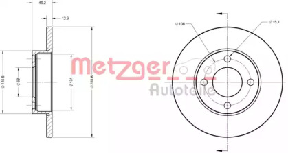 Тормозной диск METZGER 6110254