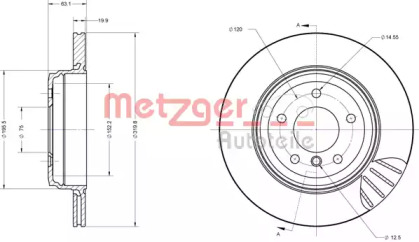 Тормозной диск METZGER 6110259